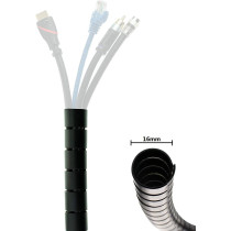 Joulli Cable Zipper Cord Organizer Wire Management System Kit 2M