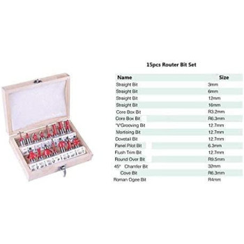 Carpenter Carbide Router Drill Bit Set 1 2In Shank15 Pieces12.7Mm