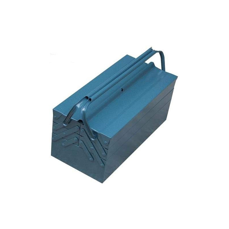 3 Tier Foldable Big Tool Box Metal Material Side By Side Open Folding Tool Box