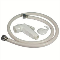 Giada Muslim Toilet Shower Spray Kit White With Flexible Hose And Wall Bracket