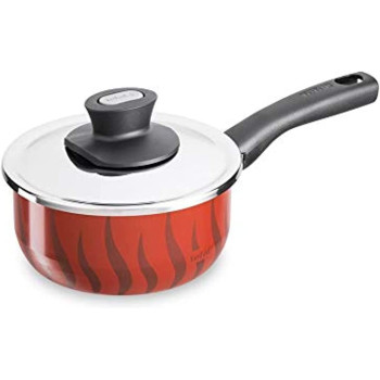 Tefal Tempo Flame 20 Cm Sauce Pan With Lid Red Aluminium C5482482