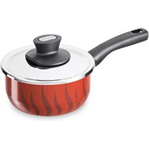 Tefal Tempo Flame 20 Cm Sauce Pan With Lid Red Aluminium C5482482