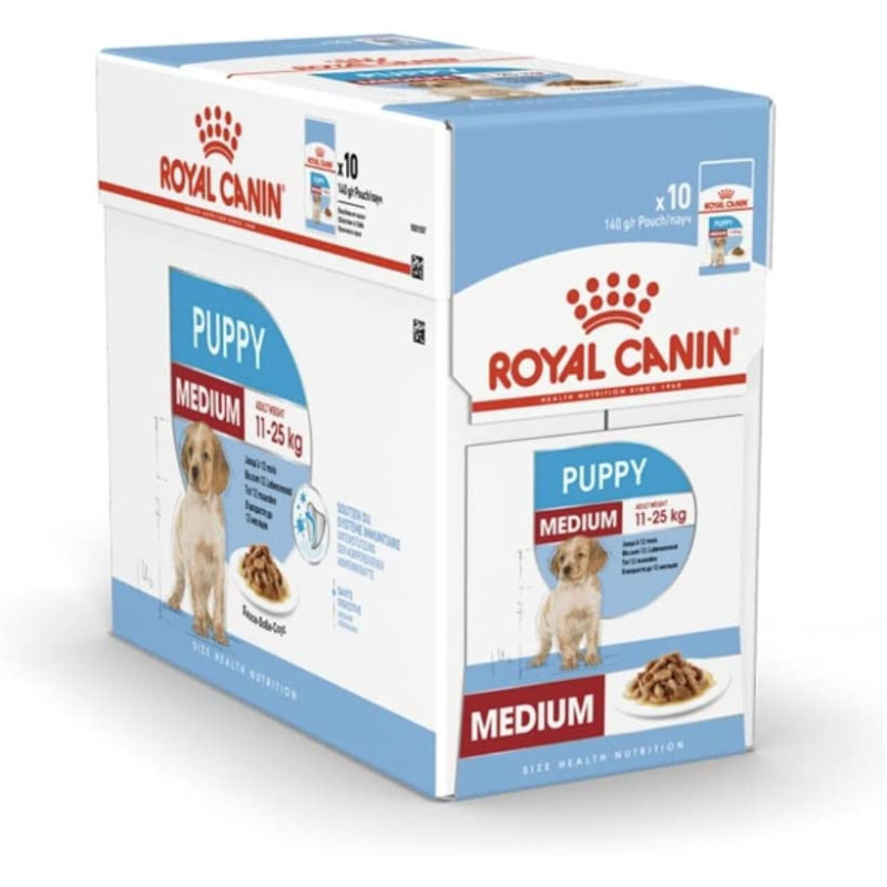 Royal Canin Size Health Nutrition Medium Puppy / Dog (Wet Food- 10 Pouches)