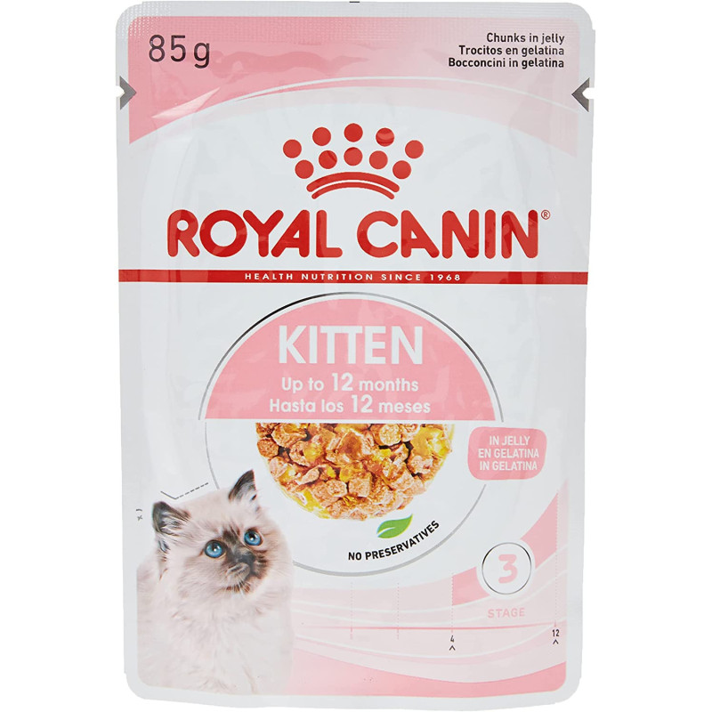 Royal Canin Feline Health Nutrition Kitten / Cat Jelly Wet Food Pouches 12x85G | Cat Foods