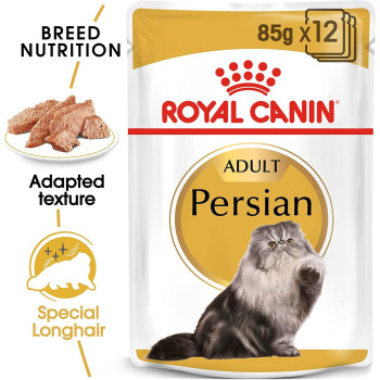 Royal Canin Feline Breed Nutrition Persian Cat Wet Food Pouches 12x85g | Persian Adult Cat Wet Food