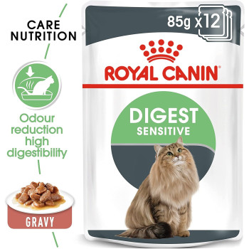 Royal Canin Feline Care Nutrition Digest Sensitive Gravy Wet Foodpouches
