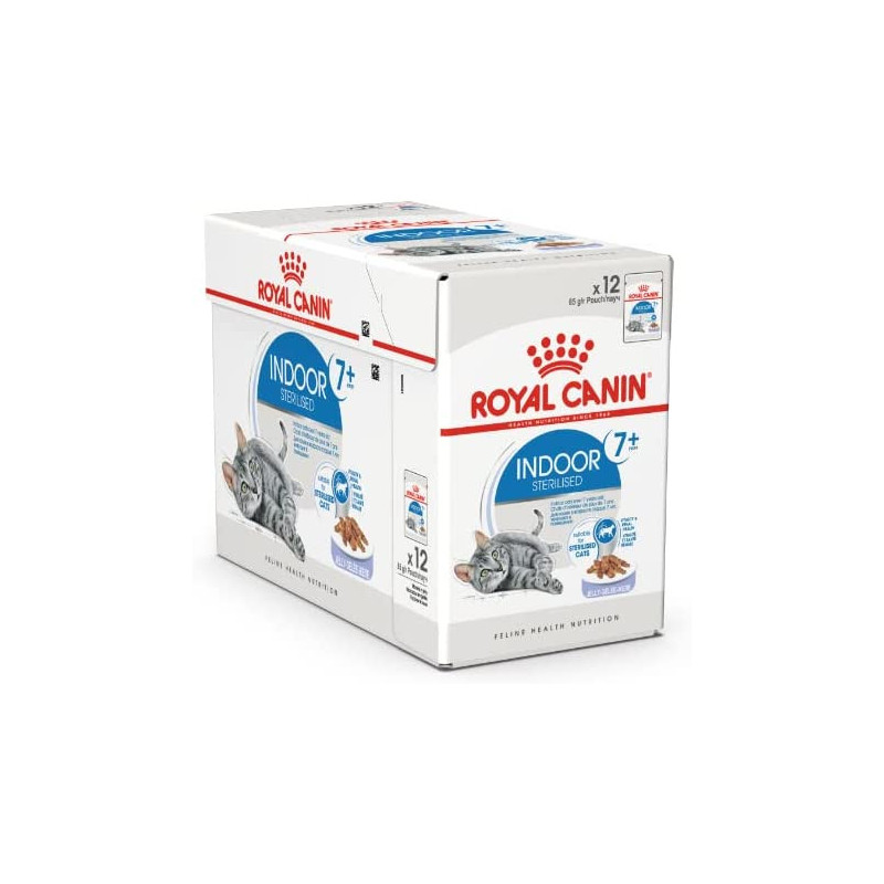 Royal Canin Feline Health Nutrition Indoor 7+ Jelly Cat Wet Food Pouches 12X85g | Cat Wet Food Pouches
