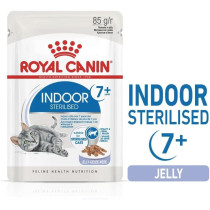 Royal Canin Feline Health Nutrition Indoor 7+ Jelly Cat Wet Food Pouches 12X85g | Cat Wet Food Pouches