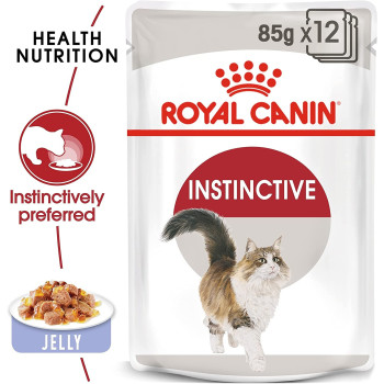 Royal Canin Feline Health Nutrition Instinctive Adult Cats Jelly Wet Food Pouches 12X85g