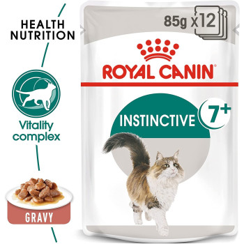 Royal Canin Feline Health Nutrition Instinctive 7+ Cat Gravy Wet Food 12X85g Pouches