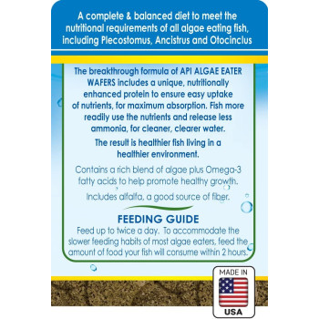 API Algae Eater Wafers Fish Food 3.7 Oz