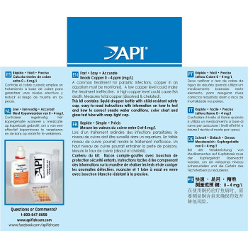 API Copper Cu+ Freshwater & Saltwater Aquarium Test Kit 90 count