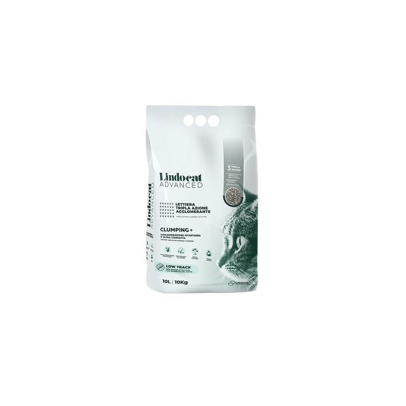 Lindocat Natural Bentonite Lindocat Advanced Clumping Plus Low Track 10 L Fragrance Free