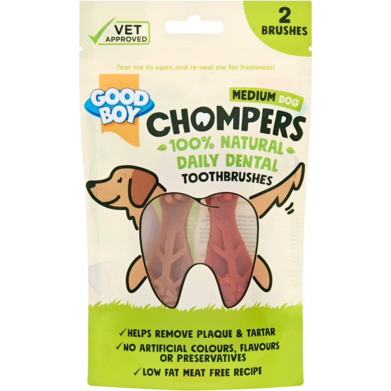 Armitage Goodboy Chompers Dental Toothbrush Medium 2 per pk 70g