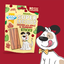 Armitage Goodboy Super Licious Chicken with Apple & Cranberry Sticks 100g
