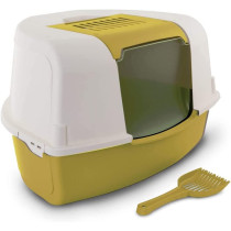 MP Bergamo Toilet Ariel Corner Litter Tray and Scoop for Cats Mix Color X Large