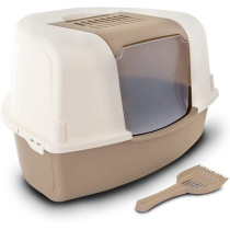 MP Bergamo Toilet Ariel Corner Litter Tray and Scoop for Cats Mix Color X Large