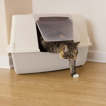 MP Bergamo Toilet Ariel Corner Litter Tray and Scoop for Cats Mix Color X Large