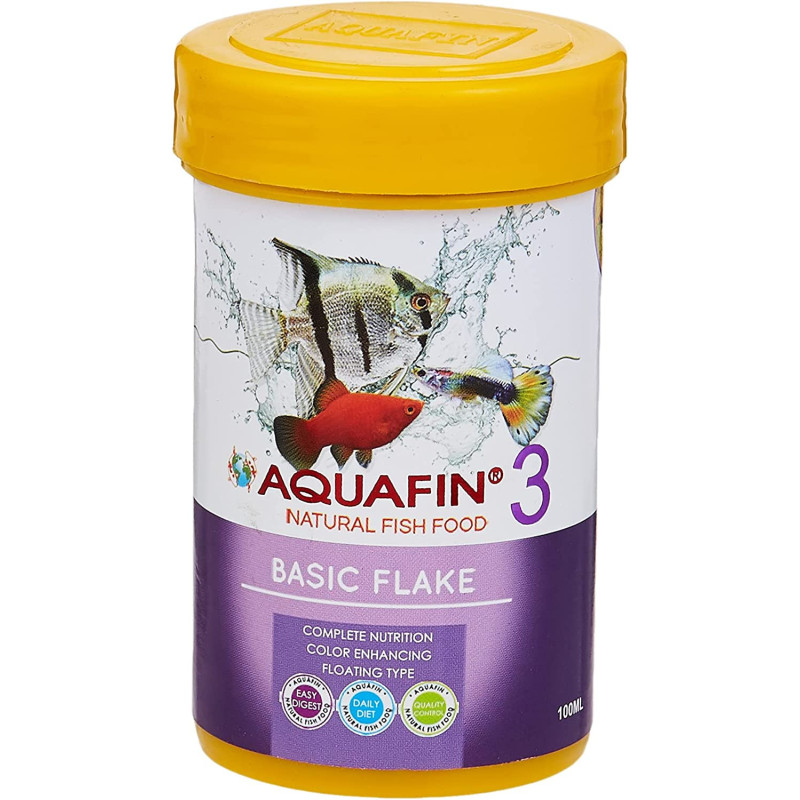 Kw Zone Aquafin Basic Flake Food 100 ML | Premium Basic Flake Food