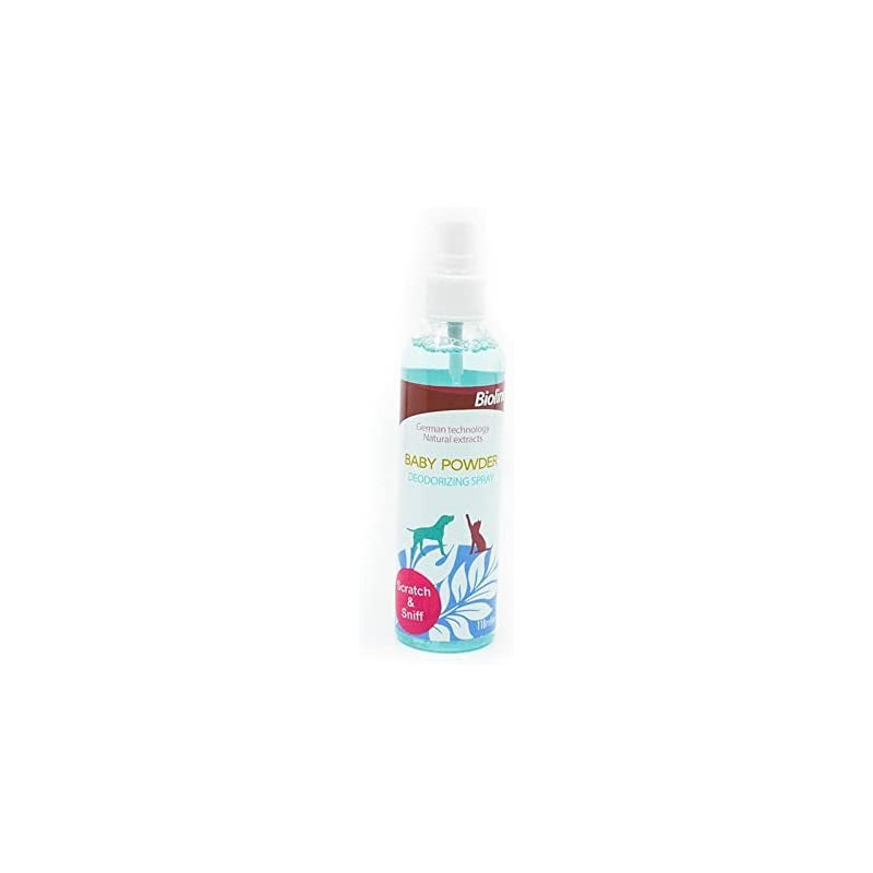 Bioline Baby Powder 118 ml Deodorizing Pet Spray Whiteblue