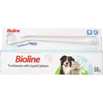 Bioline Tooth Paste With Liquid Calcium Freshens Dog Breath 50 G Multicolor