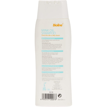 Bioline Mink Oil Shampoo for Dogs 250ml Itching Antibacterial Natural Mink Oil Dog Shampoo White Orange