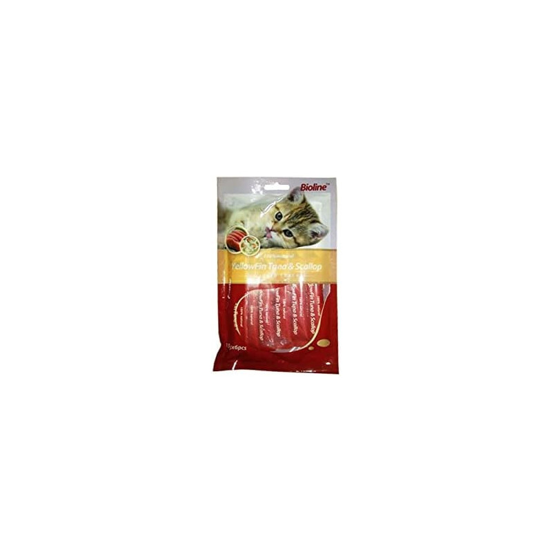 Bioline Cat Treats Yellofin Tuna & Scallop 15gx6