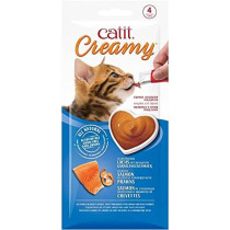 Catit Creamy Lickable Treats For Cat Salmon & Prawns Flavor 4 * 10G