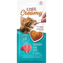 Catit Creamy Lickable Treats For Cat Tuna Flavor 4 * 10G