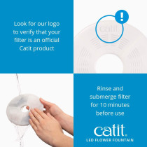 Catit Flower Drinking Fountain With Led Nightlight And Petal Top White
