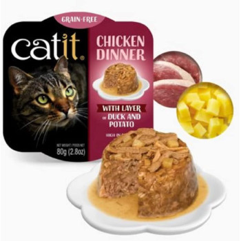 Catit Chicken Dinner Duck & Potato 80 g 6pcs box multicolor