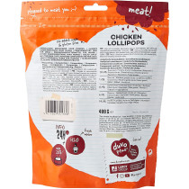Duvo Plus Chicken Lollipops Soft Chicken Meat Dog Treats 400 G White Brown