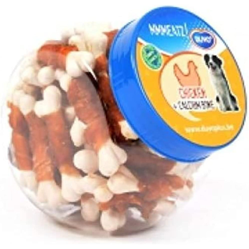Duvo Dog Treats Mmmeatz Twisted chicken calcium bone 500g