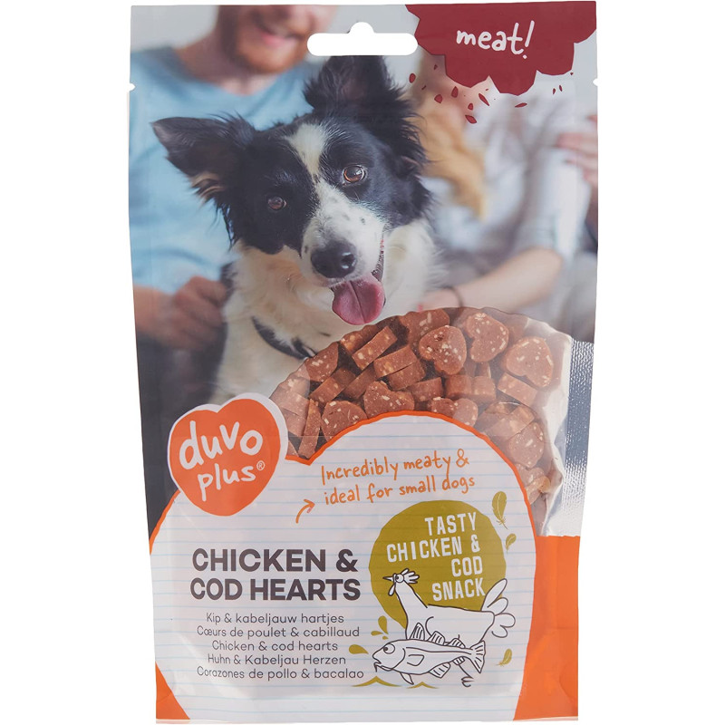 Duvo Meat Chicken & Cod Hearts 180G Multicolor