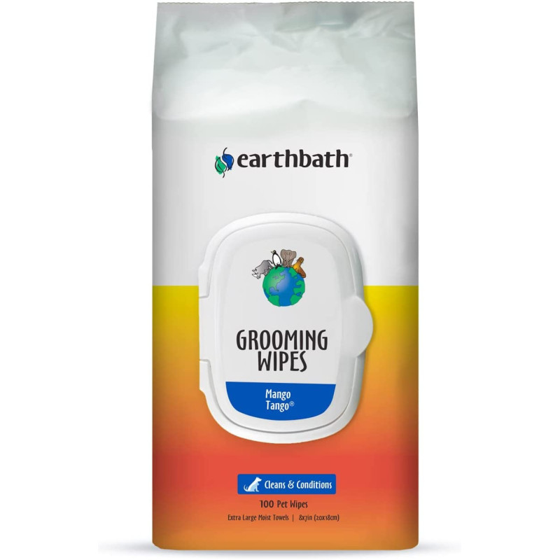 Earthbath Grooming Wipes Mango Tango 100 Pet Wipes 8X7In