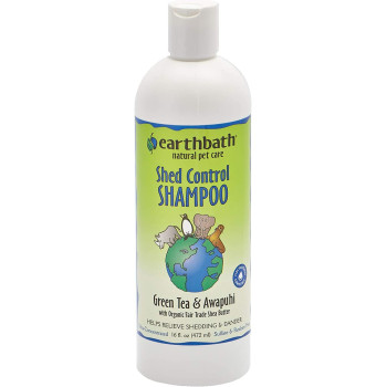 Earthbath All Natural Green Tea Shampoo Shed Control for Pets Dogs Cats 16z