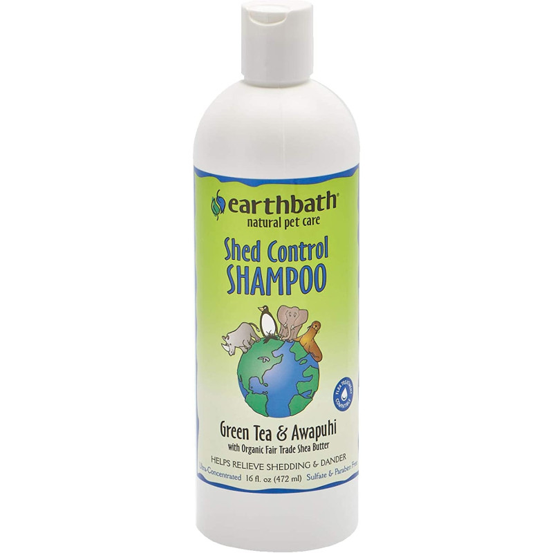 Earthbath All Natural Green Tea Shampoo Shed Control for Pets Dogs Cats 16z