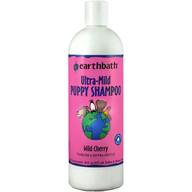 Earthbath Natural Ultra Mild Puppy Tearless Shampoo With Baby Fresh Cherry Scent 16Oz