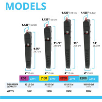 Fluval E300 Advanced Electronic Heater 300 Watt Heater for Aquariums up to 100 Gal. A774