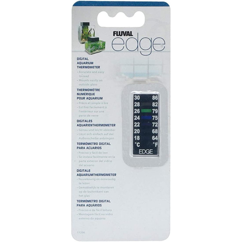 Fluval Edge Digital Aquarium Thermometer 64 To 86 Degrees Fahrenheit