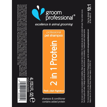 Groom Professional 2 In 1 Protein Shampoo & Conditioner For Natural Shine 4L 842095 4 L Pack Of 1