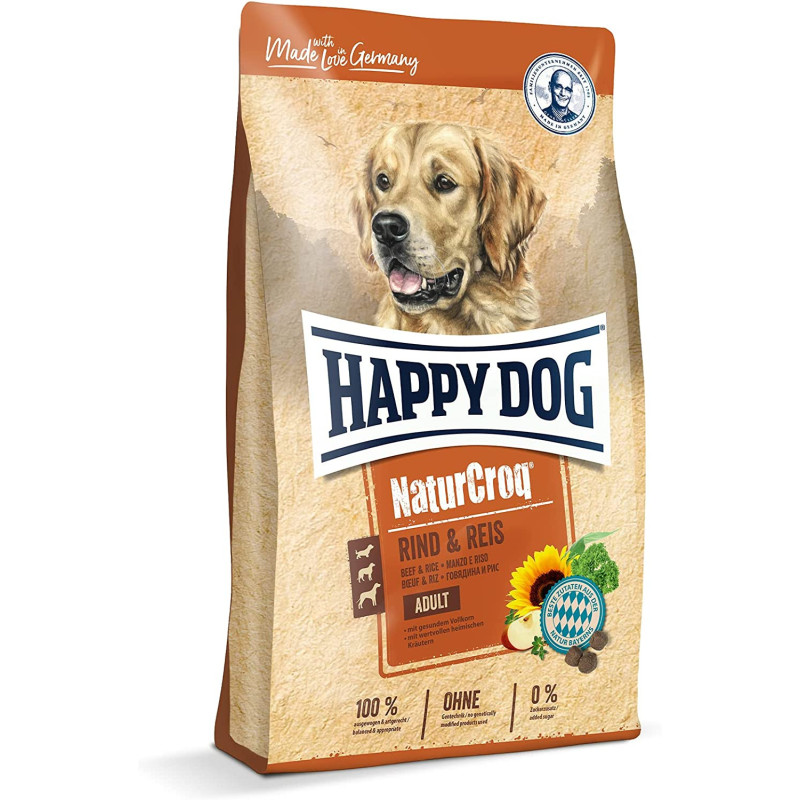 Happy Dog Premium Naturcroq Puppy Dog Dry Food 4 kg Light Brown Premium Naturcroq Beef and Rice
