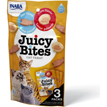Inaba Juicy Bites Fish & Clam Flavor 33 9G 3 Pouches Per Pack