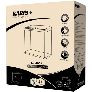 Karis Aqualives Compact Aquarium With Top Filter And White Led Lighting 39X19X44Cm 28L Black White Assorted