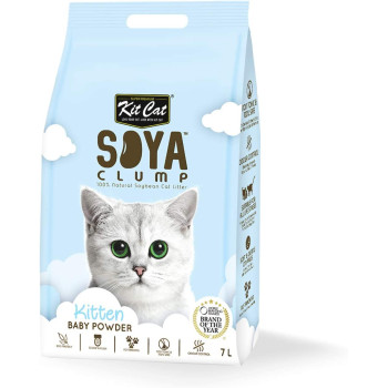 Kitcat Soybean Litter Soya Clump Kitten Baby Powder 7L Blue