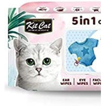 Kitcat 5 In 1 Cat Wipes Baby Powder Scented 80 Sheets