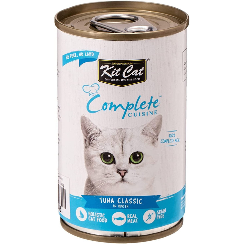 Kit Cat Complete Cuisine Wet Cat Food Tuna Classic In Broth 150g Blue And White | Premium Cat Wet Foods