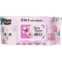 Kitcat 5 In 1 Cat Wipes Cherry Blossoms Scented 80 Sheets