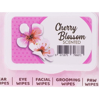 Kitcat 5 In 1 Cat Wipes Cherry Blossoms Scented 80 Sheets