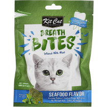 Kit Cat Breath Bites Seafoods Flavour Green 60g, Cat Treats
